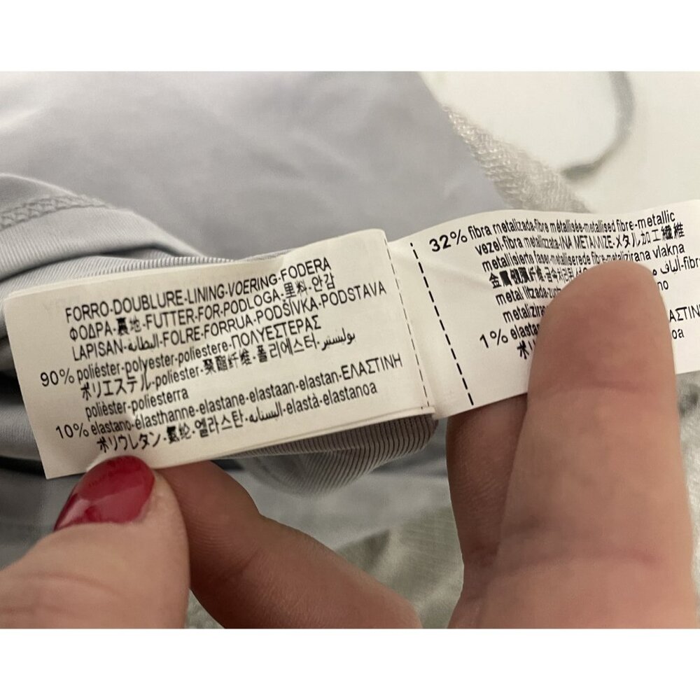 Zara Womens Metallic Thread Midi Dress Medium Silver Straight Neck 1131/821 NWT - Picture 14 of 16